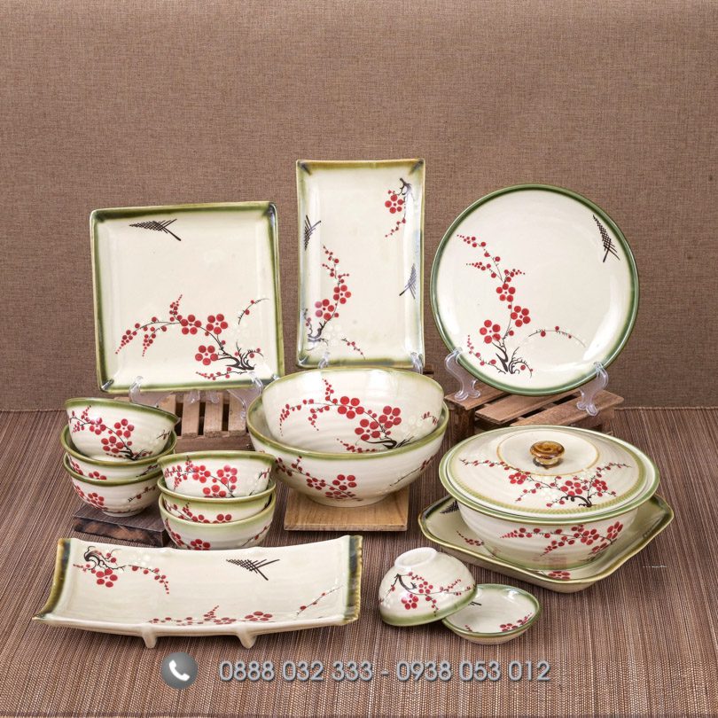 Chuyên Bán Tô Chén, Bình Trà, Ly Sứ Màu - Bát Đĩa Đẹp Xuất Khẩu Bộ bàn ăn Bát Tràng ve