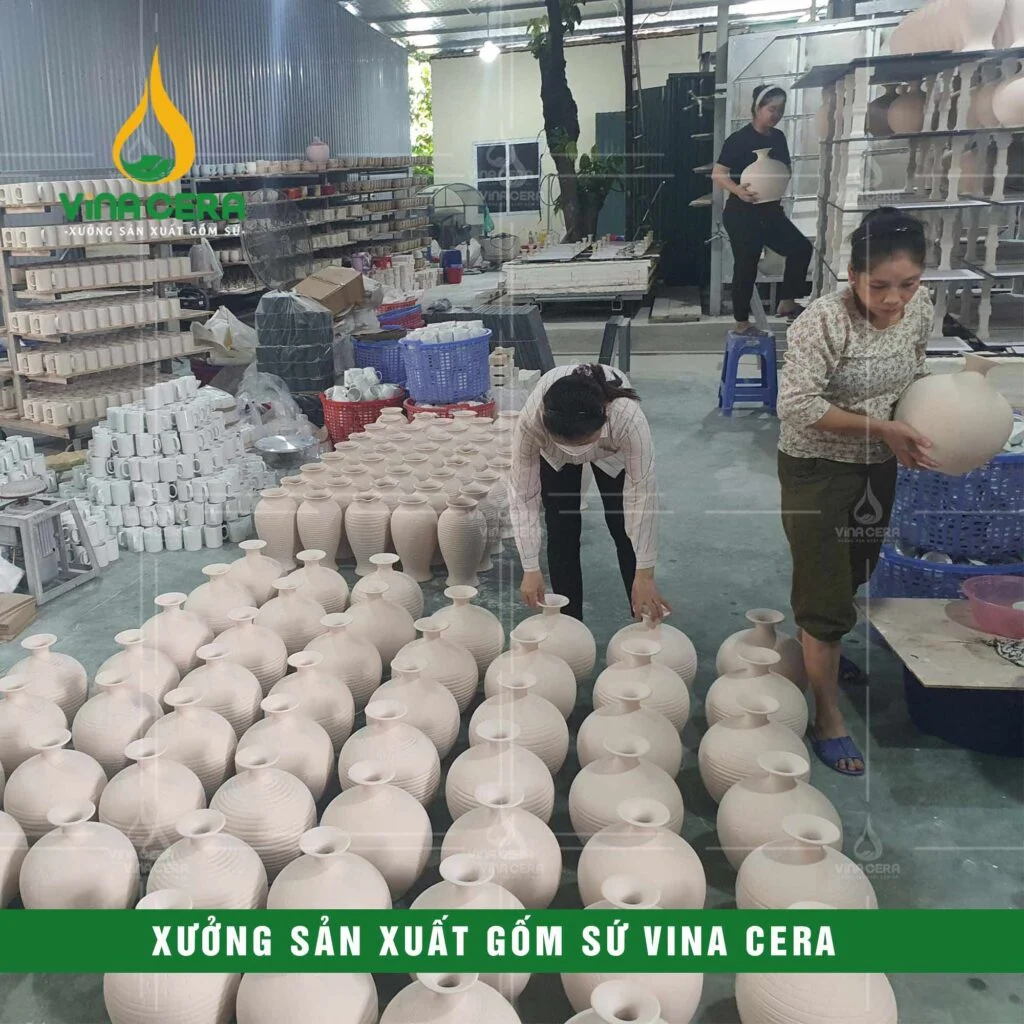 Bộ bát đĩa quà tặng cao cấp dịp lễ Tết từ Xưởng gốm sứ xưởng sản xuất bình hút lộc in logo