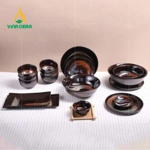 Bát đĩa nhà hàng men Nhật quét sơn