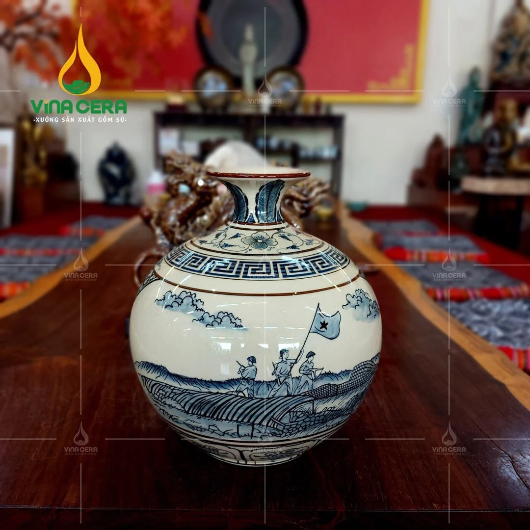 Sản Xuất, Cung Cấp Bình Hút Tài Lộc Bát Tràng Làm Quà Tặng Bình Hút Lộc Kỷ Niệm Ngày Thành Lập Quân Đội Nhân Dân