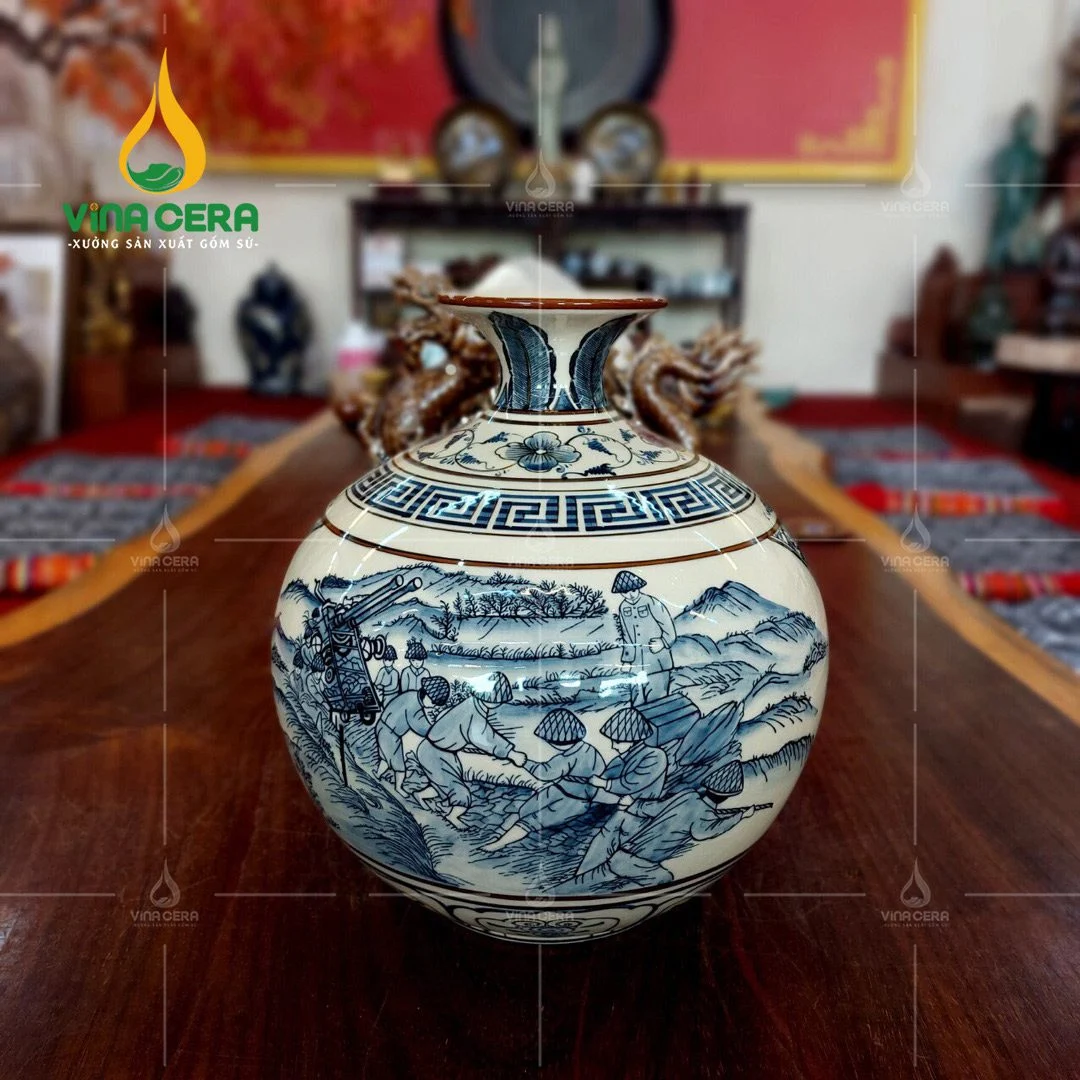 Sản Xuất, Cung Cấp Bình Hút Tài Lộc Bát Tràng Làm Quà Tặng Bình Hút Lộc Kỷ Niệm Ngày Thành Lập Quân Đội Nhân Dân