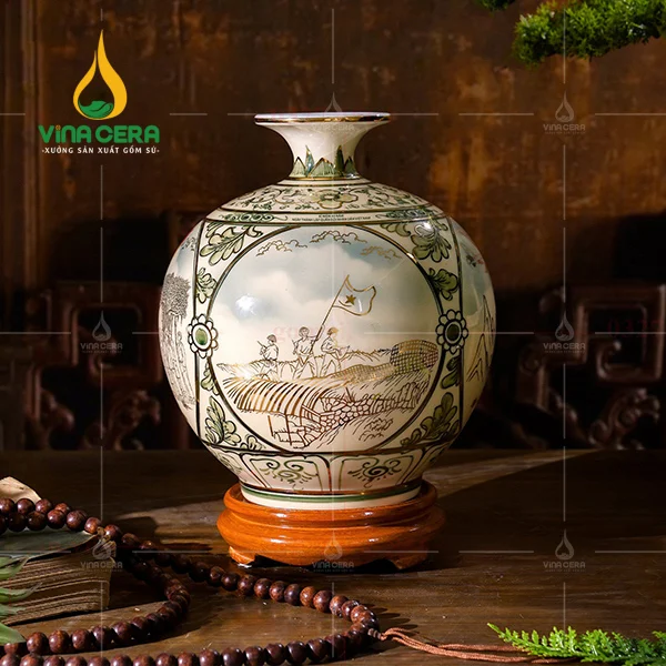 Sản Xuất, Cung Cấp Bình Hút Tài Lộc Bát Tràng Làm Quà Tặng Bình Hút Lộc Kỷ Niệm Ngày Thành Lập Quân Đội Nhân Dân