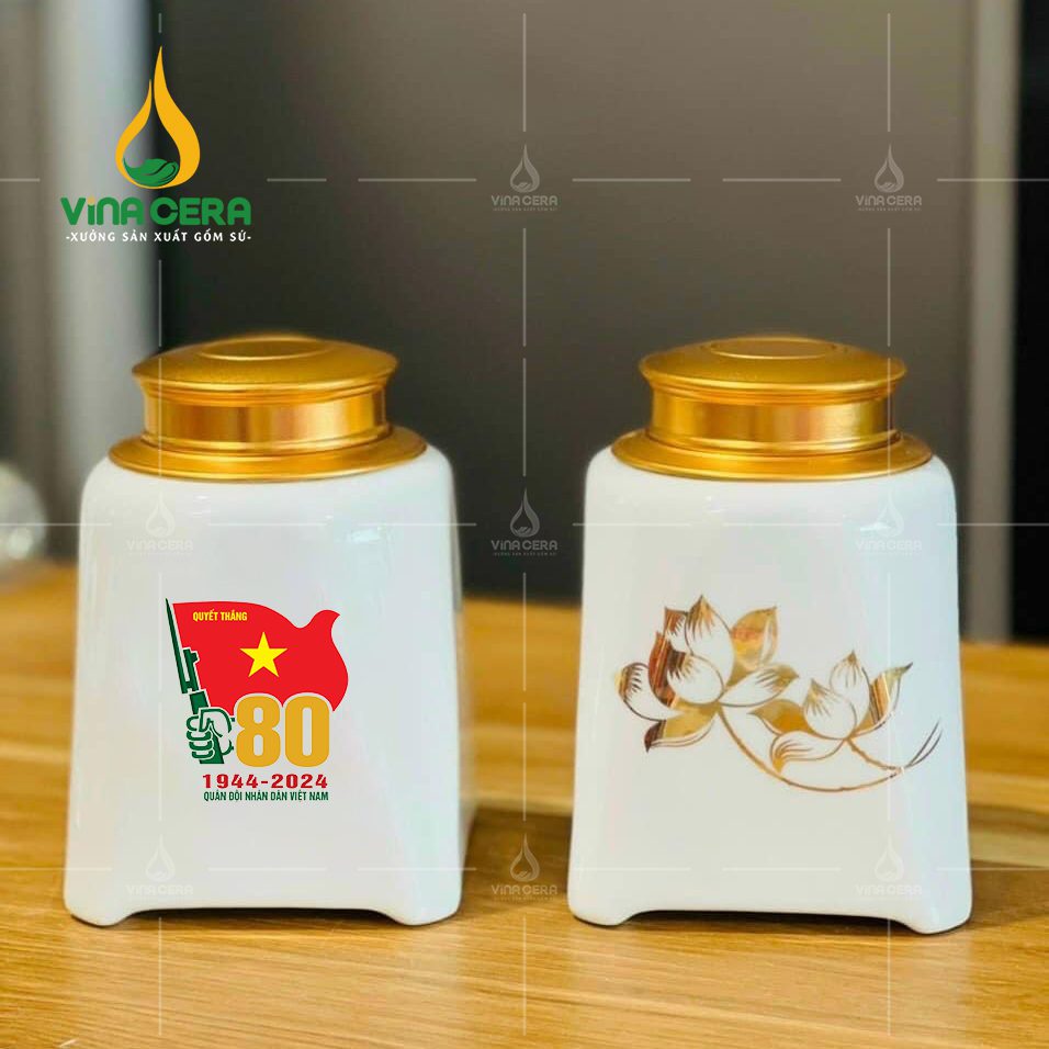 Hũ đựng trà - Quà tặng ý nghĩa kỷ niệm 80 năm thành lập Quân đội Nhân dân