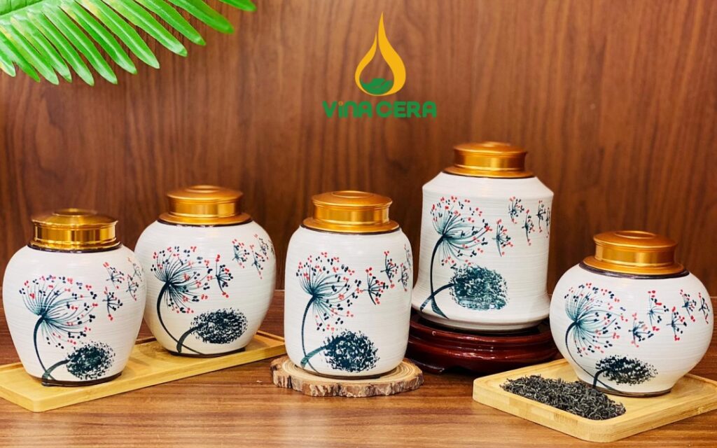 Ấm Chén In Logo hủ đựng trà