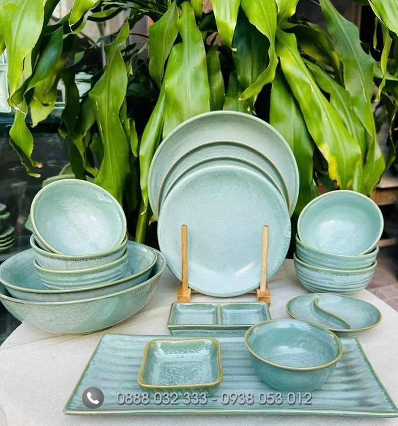 Chuyên cung cấp bát đĩa nhà hàng Nhật giá sỉ Bát đĩa nhà hàng men tấm xanh ngọc