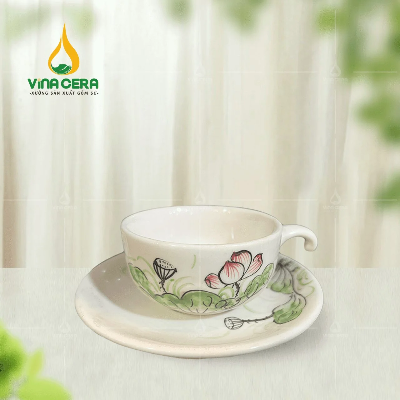 Nhận sản xuất – in logo lên chén, đĩa, ly sứ làm quà tặng cao cấp cho các doanh nghiệp Sản Xuất Ly Sứ Cà Phê