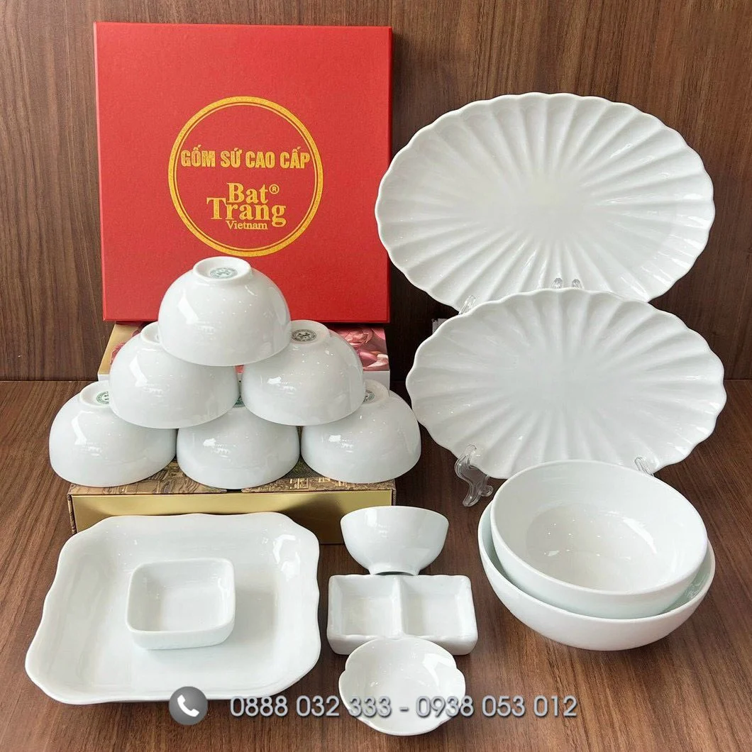 Nhận sản xuất – in logo lên chén, đĩa, ly sứ làm quà tặng cao cấp cho các doanh nghiệp Bát đĩa nhà hàng khách sạn