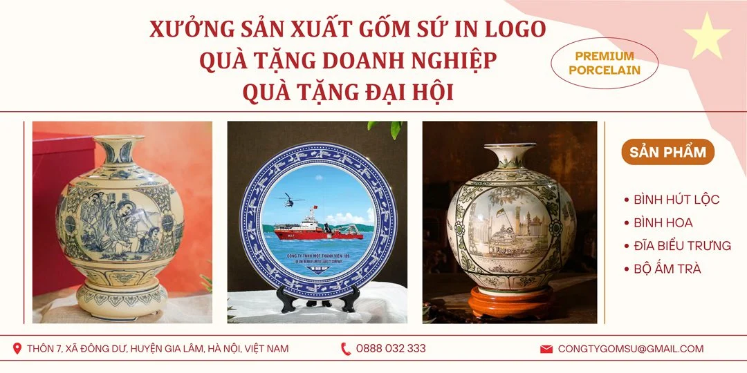 Xưởng sản xuất gốm sứ in logo