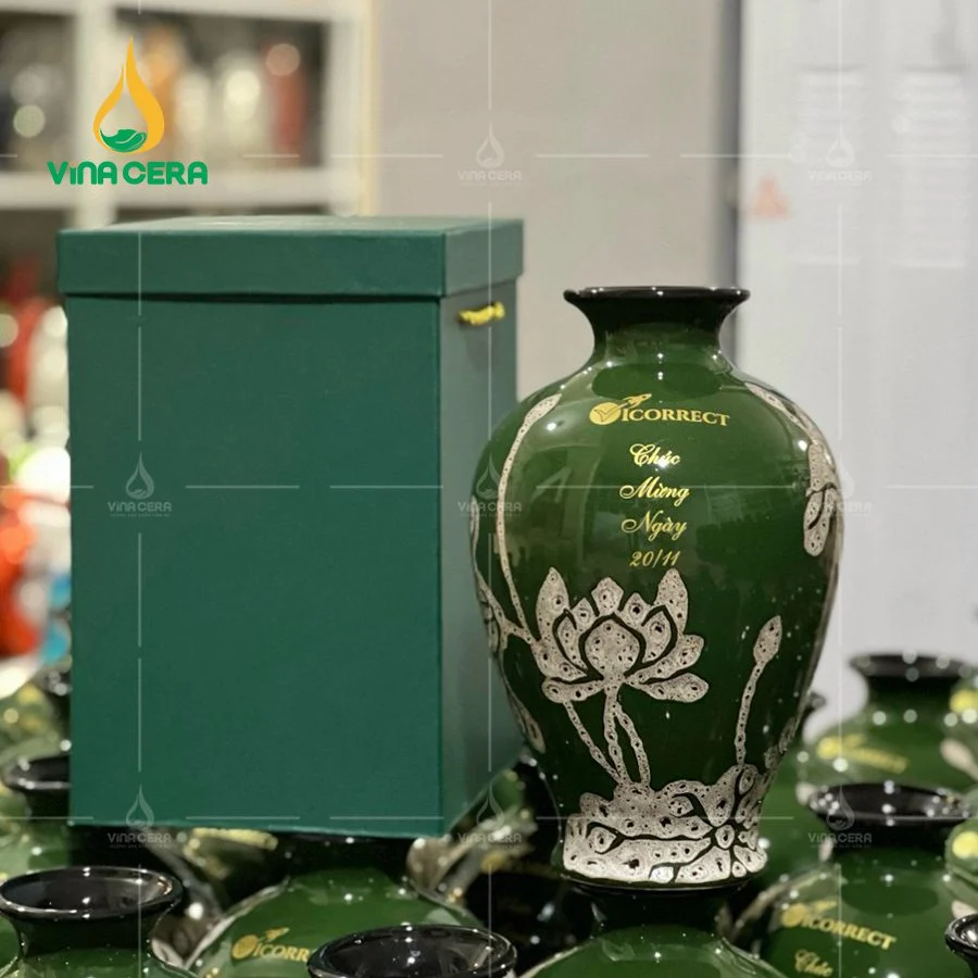 Bình Hoa In logo kèm hộp
