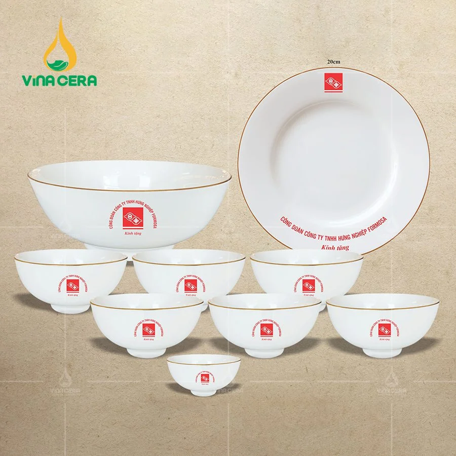 Bộ chén dĩa mạ vàng ở đâu bán? Bát đĩa mạ vàng giá bao nhiêu? Bát đĩa in logo