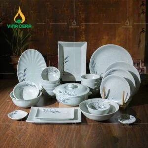 Bát đĩa nhà hàng men tấm xanh