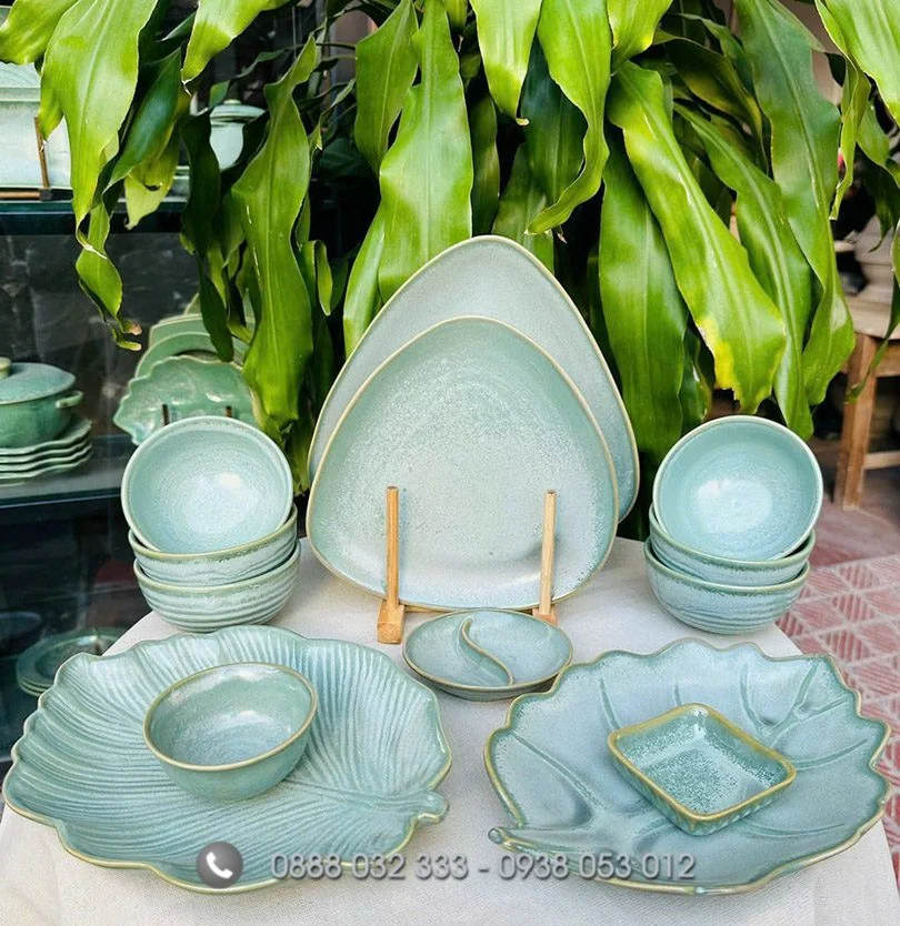 Địa chỉ kho cung cấp bát đĩa sứ trắng – tô chén sứ trắng Bát đĩa nhà hàng men tấm xanh ngọc
