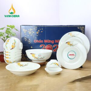 Những Bộ Chén Dĩa Sứ Cao Cấp Làm Quà Tết 2023 Bộ chén đĩa quà tết