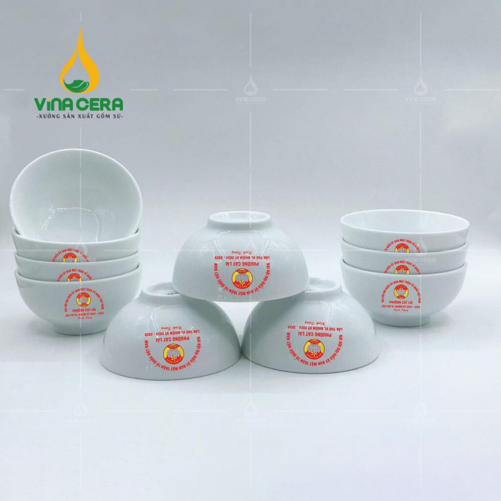 Đặt mua bát đĩa sứ giá sỉ – bát đĩa đẹp xuất khẩu bộ 10 chén cơm sứ trắng