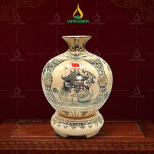 Bình hút lộc men Chu Đậu in logo Đại hội Đảng