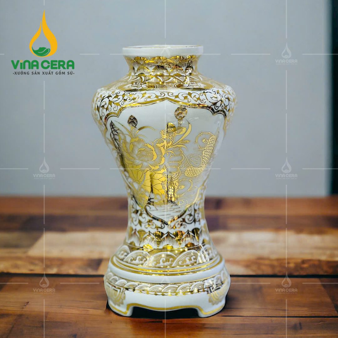 Bình Hút Tài Lộc Cho Người Mệnh Kim: Cách Chọn & Ý Nghĩa Phong Thủy Bình hút lộc vẽ vàng chi tiết