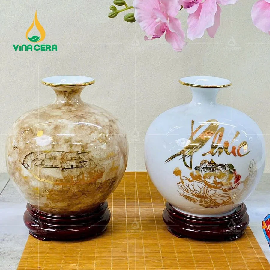 Bình Hút Tài Lộc Cho Người Mệnh Kim: Cách Chọn & Ý Nghĩa Phong Thủy Binh Hut Loc Men Van Da Gom Su Bat Trang BHT 019624 9