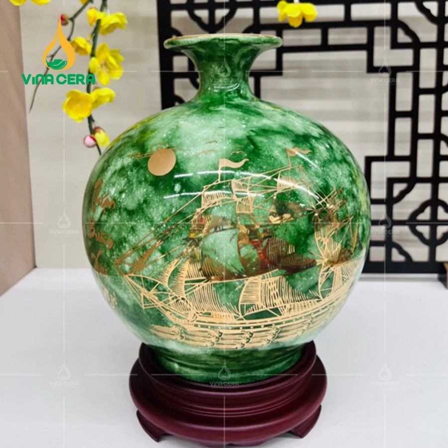 Bình Hút Tài Lộc Cho Người Mệnh Mộc: Cách Chọn & Top Sản Phẩm Đẹp Bình hút lộc men vân đá Thuận buồm xuôi gió