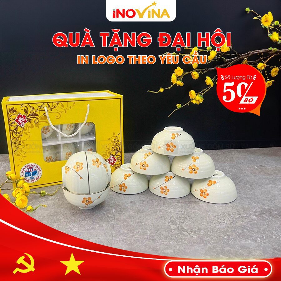 Top 5+ Mẫu Quà Tặng Đại Hội Đảng 2025 Được Yêu Thích Nhất bo chen com qua tang dai hoi in logo theo yeu cau