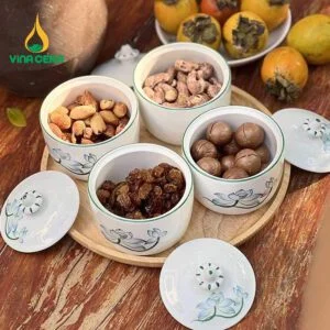 bộ hủ khay mứt sứ bát Tràng