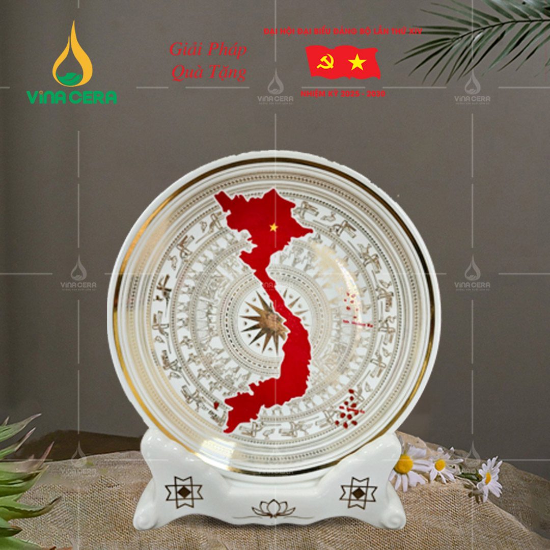 Xưởng sản xuất quà tặng gốm sứ in logo cho công nhân số lượng lớn – Cam kết chất lượng và giá tốt nhất Tp.HCM Đĩa biểu trưng in logo Đại hội