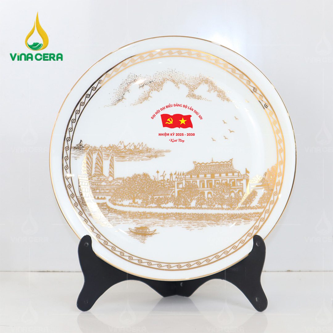 Top 5+ Mẫu Quà Tặng Đại Hội Đảng 2025 Được Yêu Thích Nhất Đĩa biểu trưng in logo Đại hội