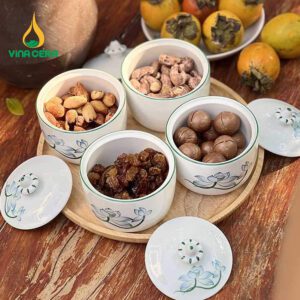 bộ hủ khay mứt sứ bát Tràng
