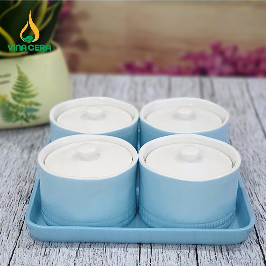 bộ hủ khay mứt sứ bát Tràng