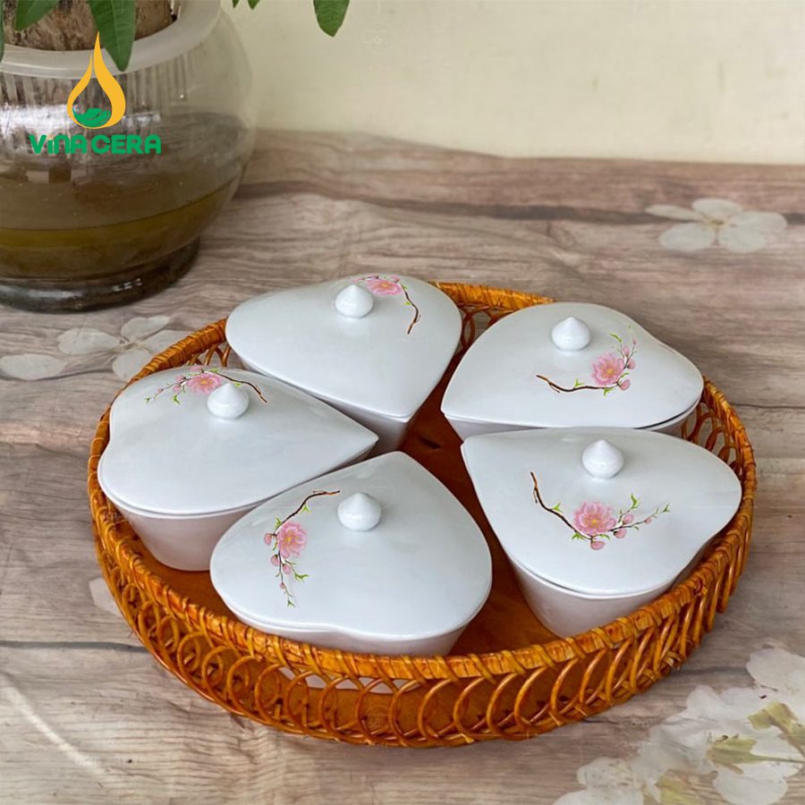 khay mứt sứ Bát tràng cao cấp hoa mặt trời (1)