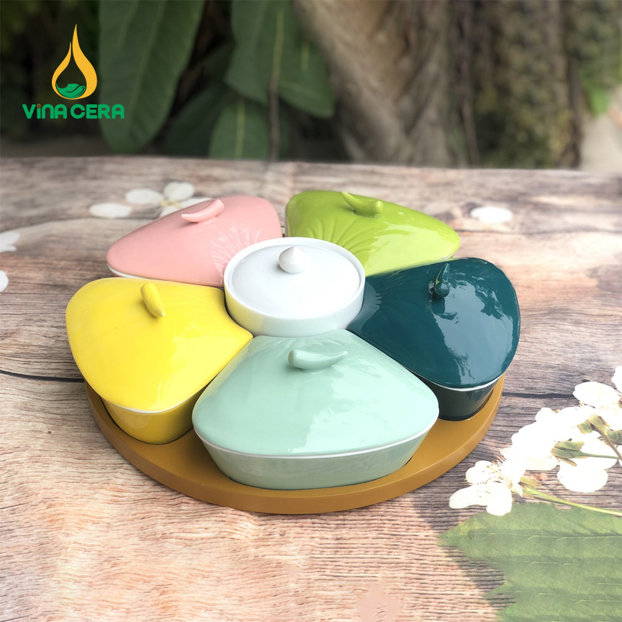 khay mứt sứ Bát tràng cao cấp hoa mặt trời (1)
