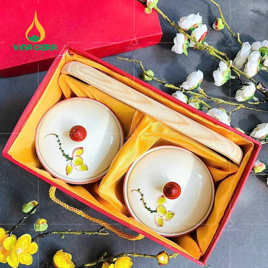 Quà tặng Tết – Bộ chén đĩa cao cấp từ Xưởng gốm sứ bộ 2 hủ mứt bằng sứ (10)