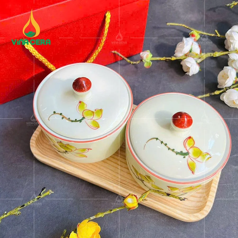 Chia sẻ kinh nghiệm chọn mua bộ bàn ăn giá sỉ bộ 2 hủ mứt bằng sứ (9)
