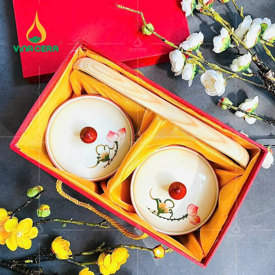 Khay Mứt Sứ Làm Quà Tặng Tết: Ý Nghĩa Và Đặc Điểm Nổi Bật bộ 2 hủ mứt bằng sứ (10)