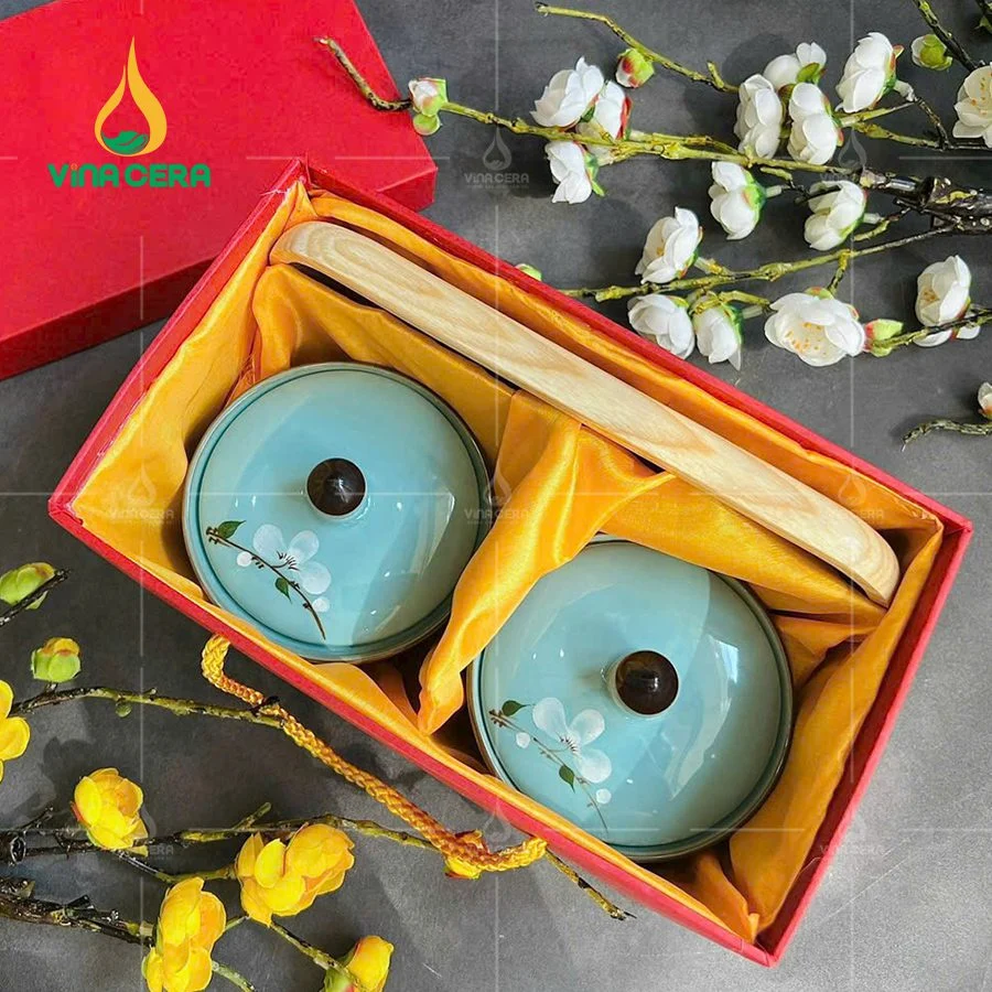 Chia sẻ kinh nghiệm chọn mua bộ bàn ăn giá sỉ bộ 2 hủ mứt bằng sứ (10)