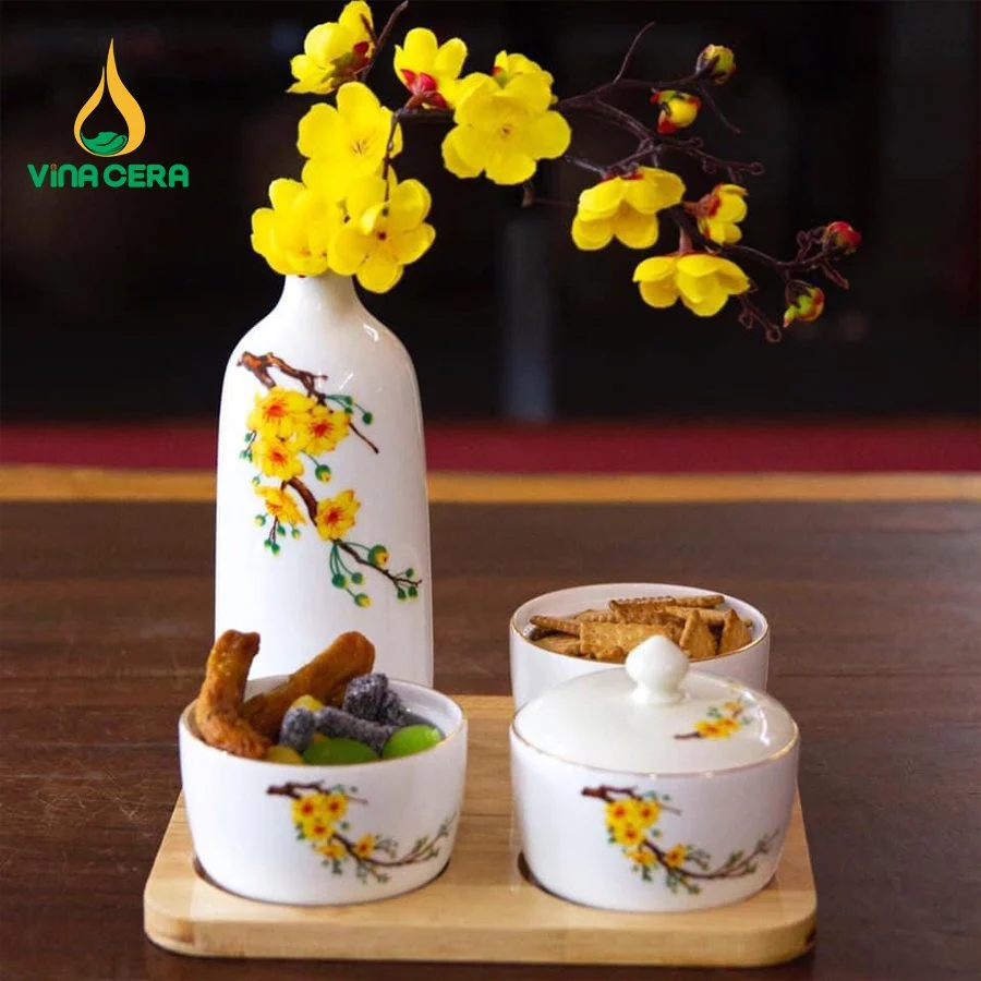 Khay Đựng Mứt Tết – Hộp Đựng Mứt Tết Đẹp mẫu mới bộ hủ khay mứt sứ bát Tràng