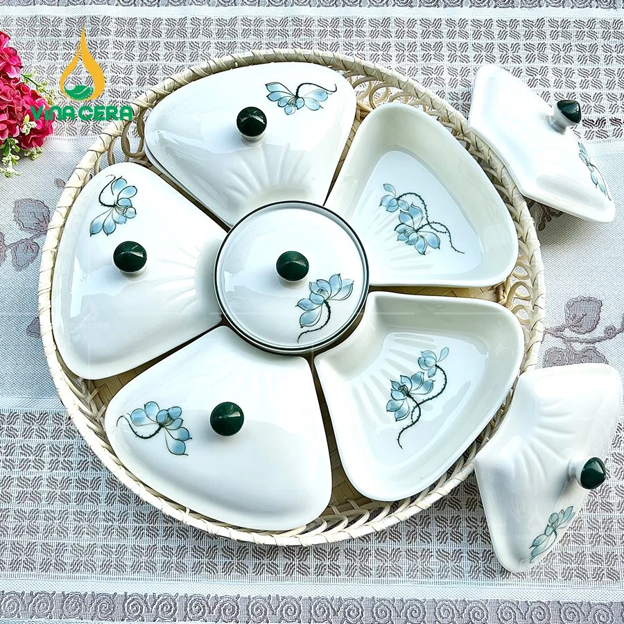 Tìm Hiểu Quy Trình Sản Xuất Gốm Sứ Bát Tràng Khay mứt sứ Bát Tràng cao cấp hoa mắt