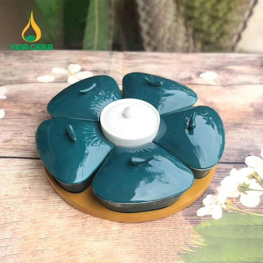 Khay Mứt Sứ Làm Quà Tặng Tết: Ý Nghĩa Và Đặc Điểm Nổi Bật khay mứt sứ Bát tràng cao cấp hoa mặt trời (1)