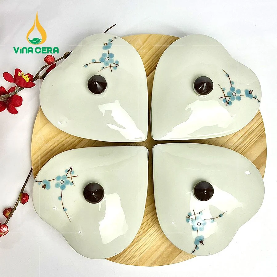 Top 100 Mẫu Khay Đựng Mứt Tết Đẹp, Sang Trọng, Thông Dụng khay mứt sứ Bát tràng hình trái tim