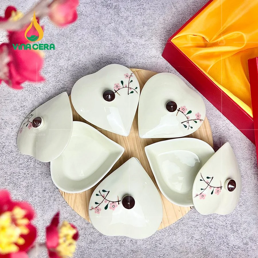 Địa chỉ Đặt khay đựng mứt Sứ cao cấp tại TpHCM khay mứt sứ Bát tràng cao cấp hoa mặt trời (115)