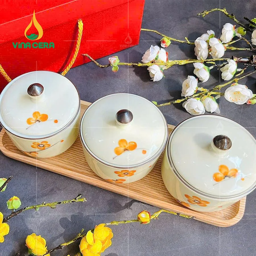 khay đựng mứt tết bằng sứ - Bộ 3 hủ (24)