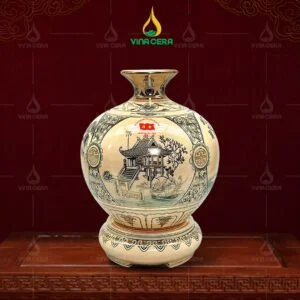Bình hút lộc men Chu Đậu in logo Đại hội Đảng