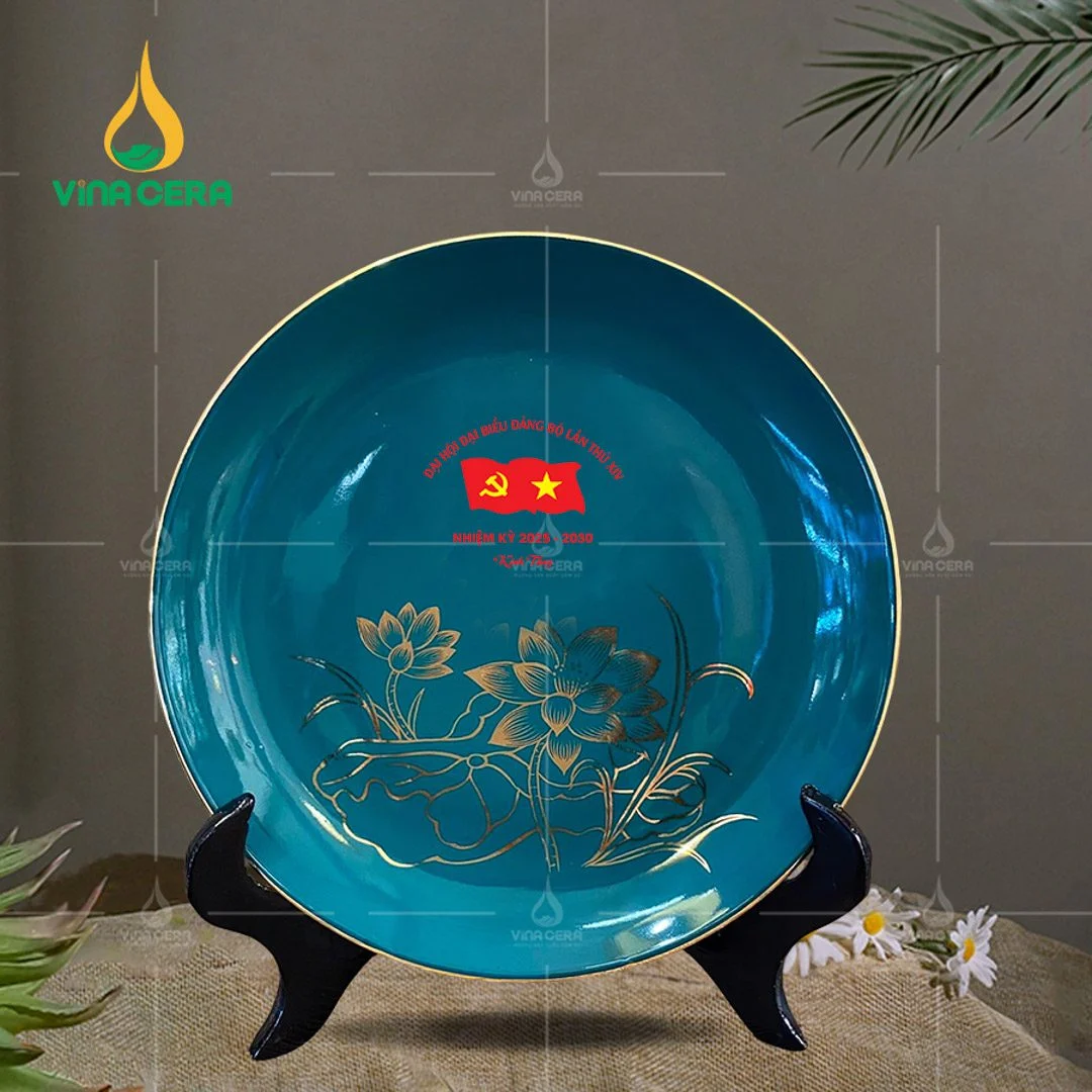 Top Mẫu Quà Tặng Đại Hội Đảng 2025: Ý Nghĩa & Chất Lượng Đĩa biểu trưng in logo Đại hội