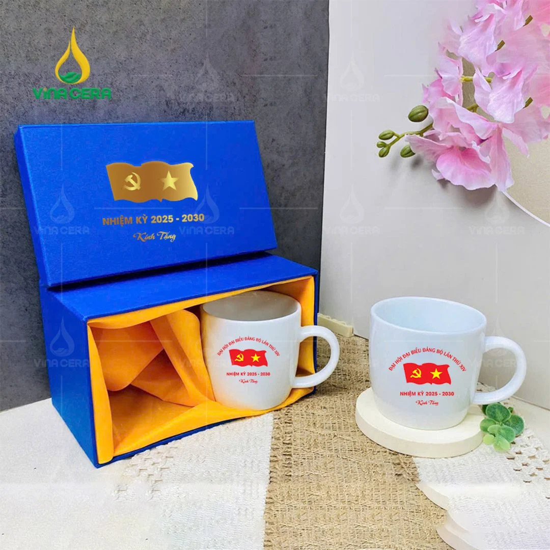 Top 100+ Mẫu Ly Sứ Bát Tràng Đẹp, Giá Tốt Ly sứ in logo Đại hội