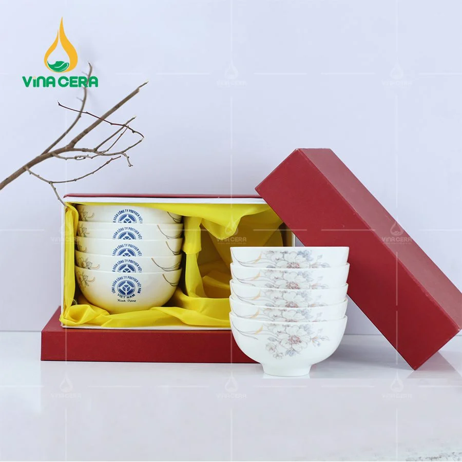 Công ty sứ Minh Châu uy tín trên thị trường hiện nay bộ 10 chén cơm sứ trắng
