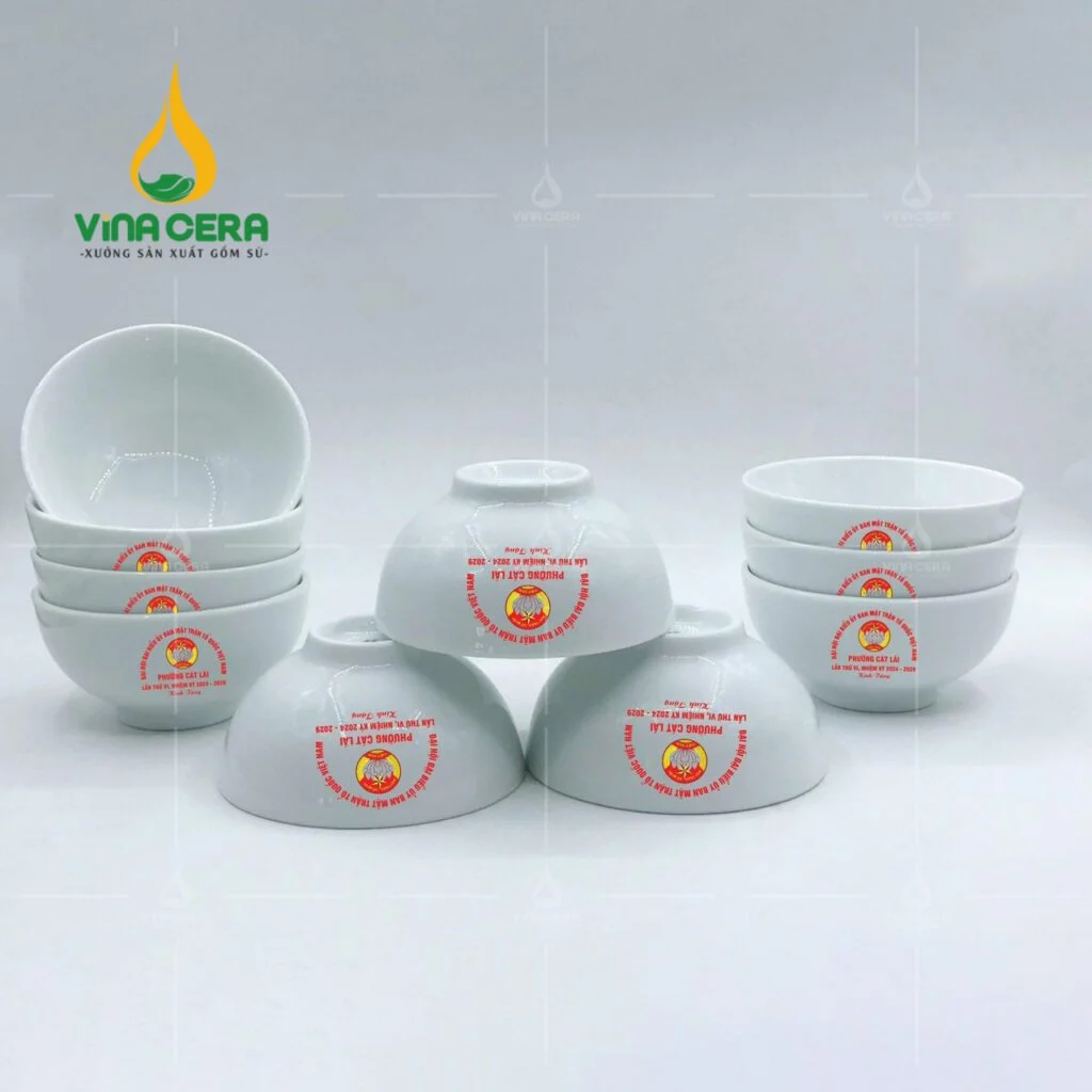 Đặt mua bát đĩa sứ giá sỉ – bát đĩa đẹp xuất khẩu bộ 10 chén cơm sứ trắng