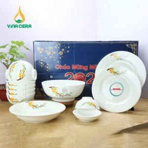 Bát đĩa cao cấp Bát Tràng tại Xưởng Gốm Sứ bát đĩa sứ minh châu