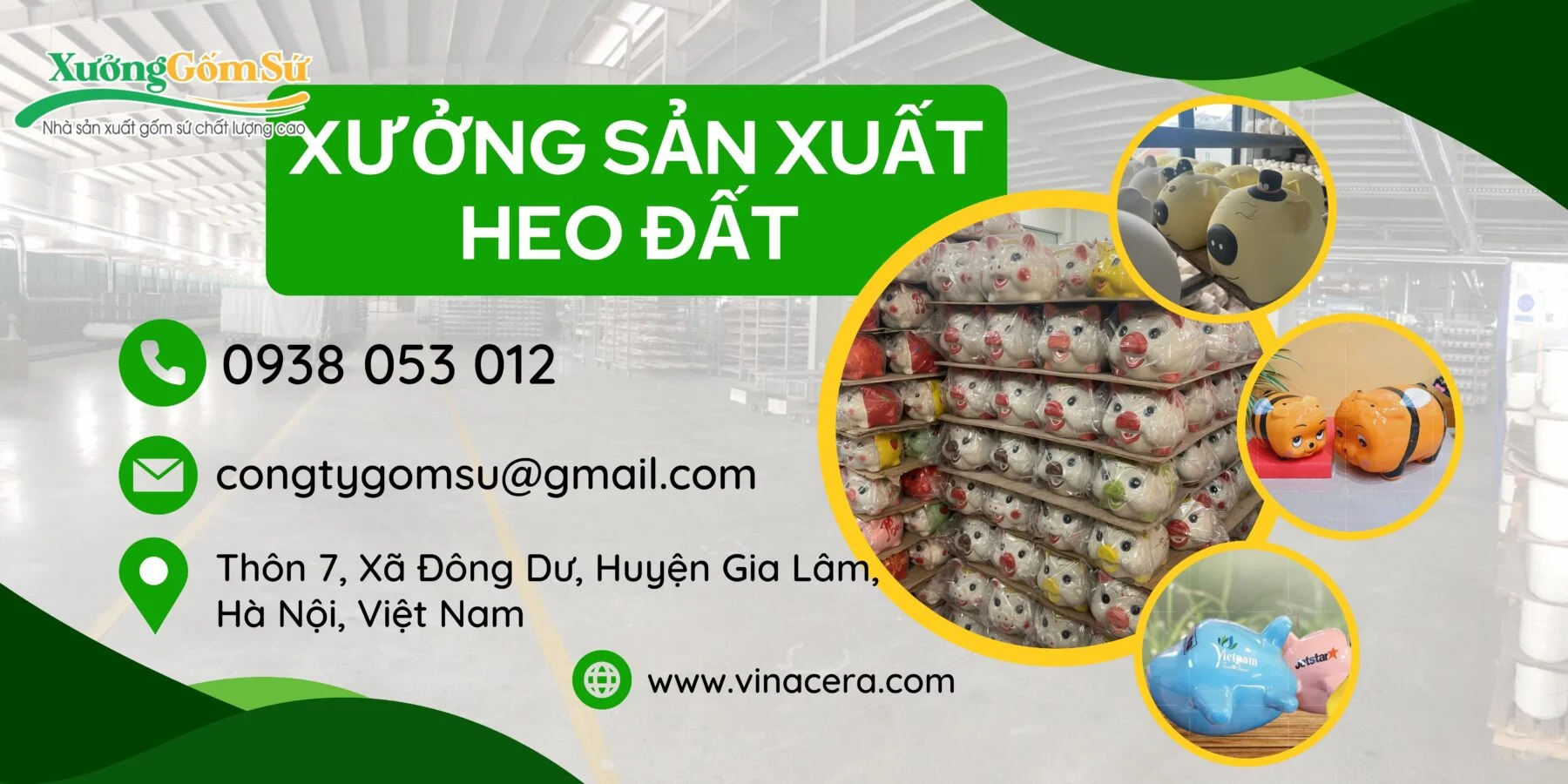 xưởng sản xuất heo đất