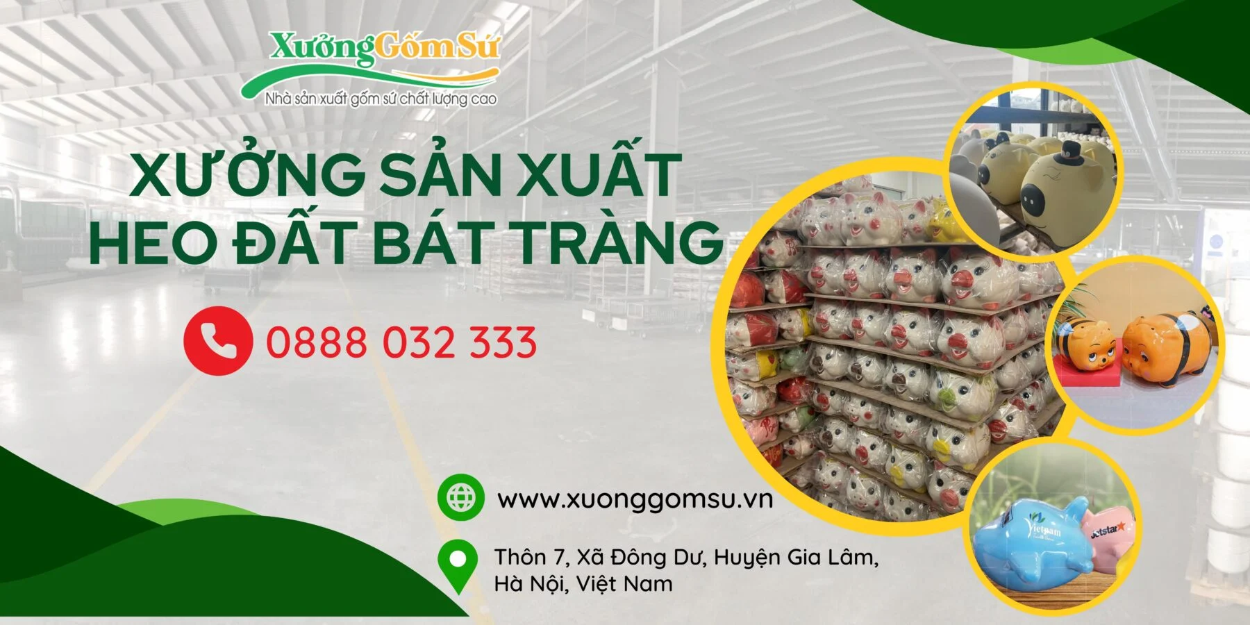xưởng sản xuất heo đất bát tràng