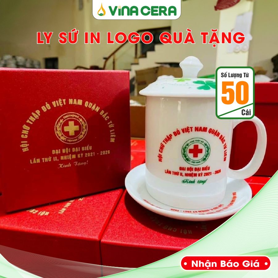 Top 100+ Mẫu Ly Sứ Bát Tràng Đẹp, Giá Tốt san xuat ly su qua tang dai hoi in logo theo yeu cau 7