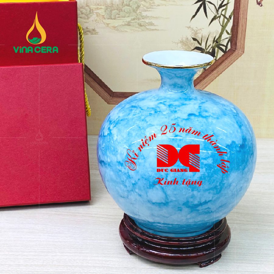 Bình Hút Tài Lộc Men Vân Đá in logo quà tặng (7)